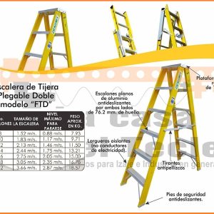 Escalera de Tijera Plegable Doble Modelo FTD